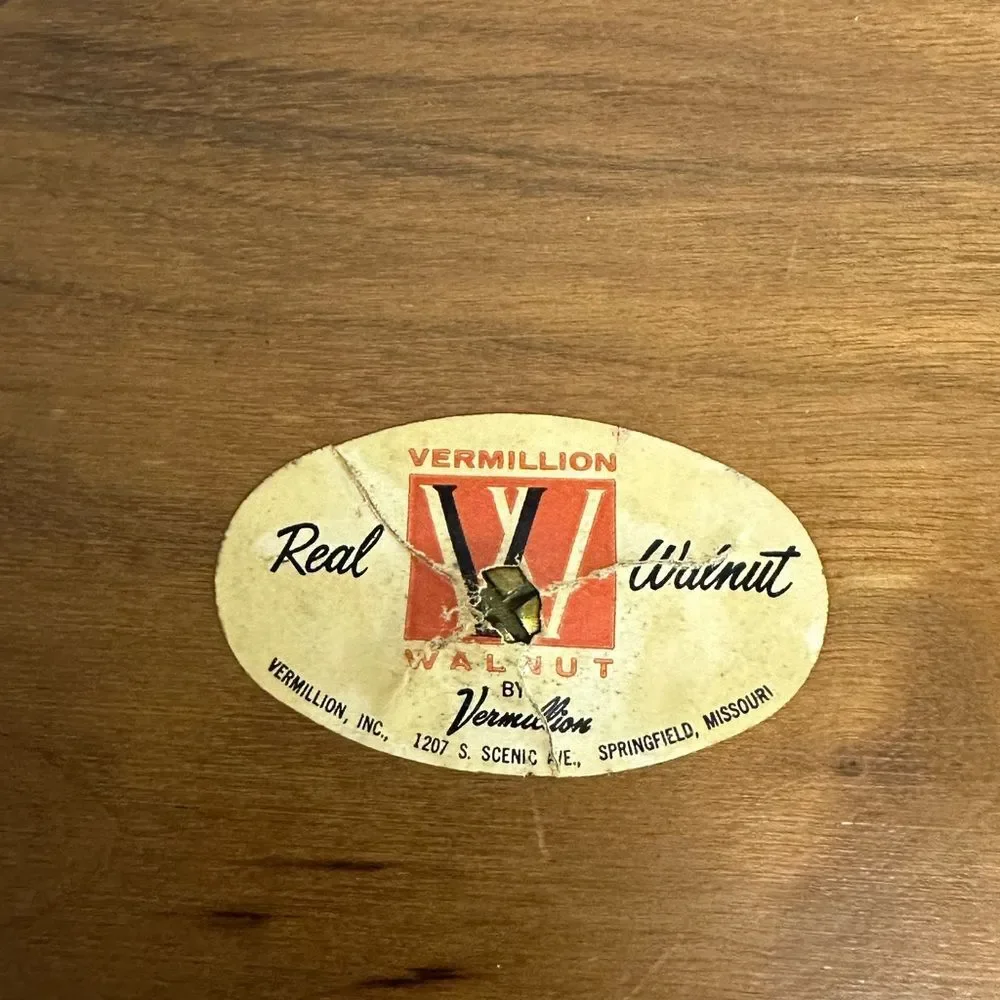 Vintage MCM Vermillion Walnut Co Ice Bucket